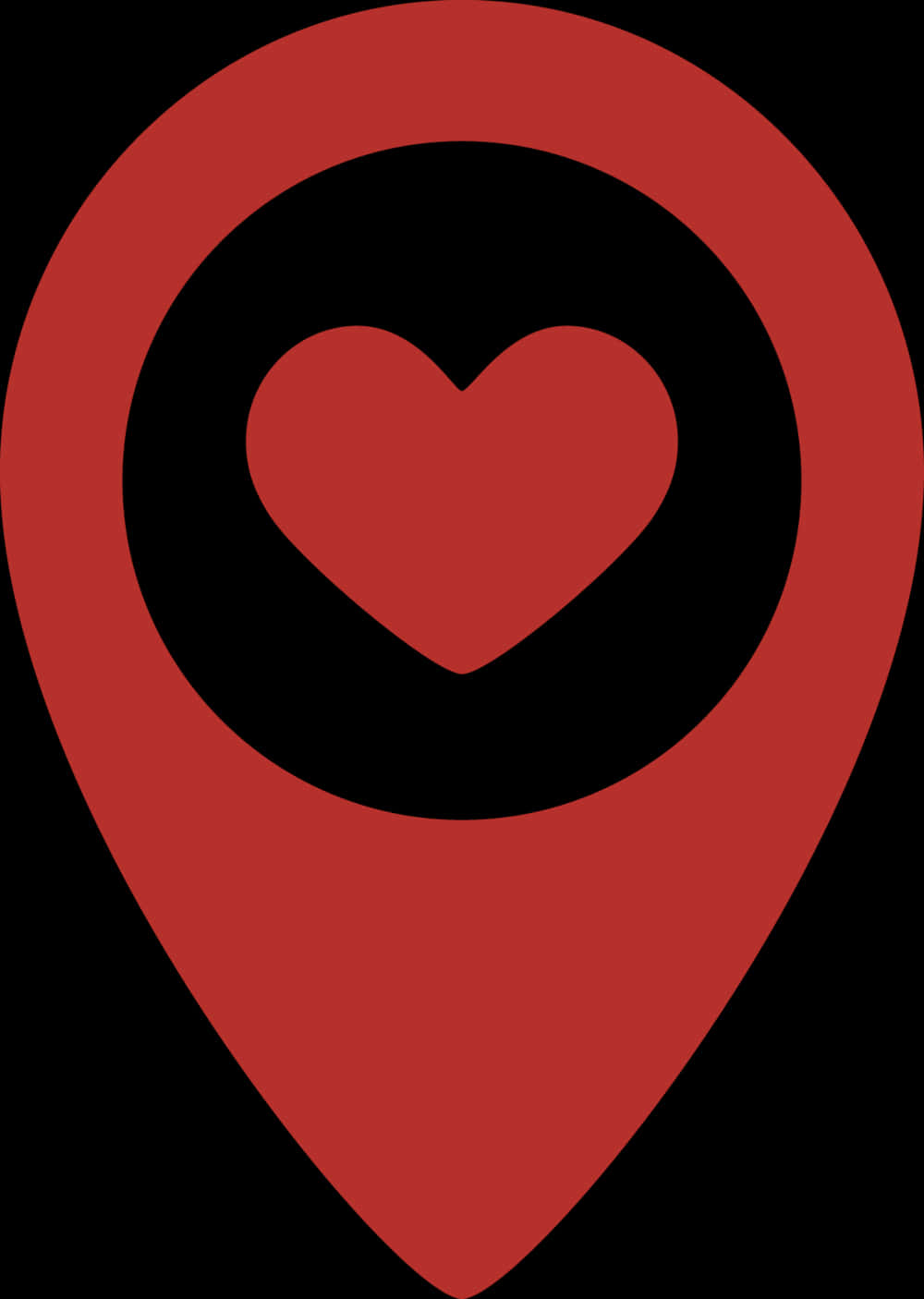 Love Location Icon Red Black