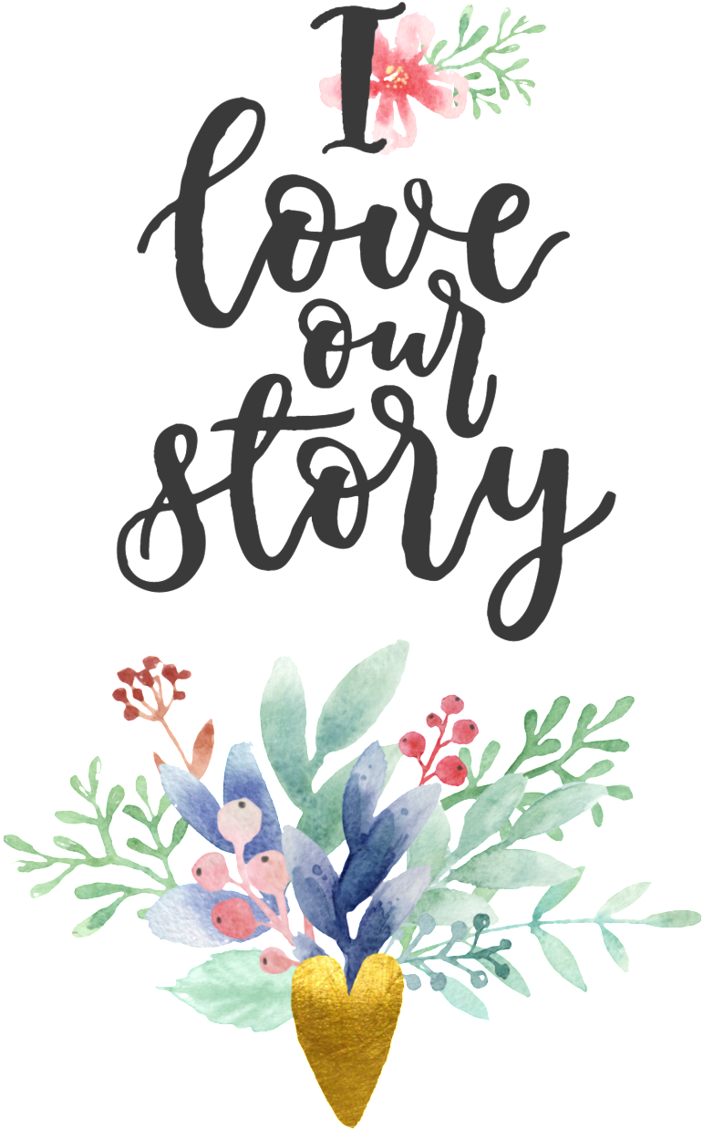 Love Our Story Wedding Graphic