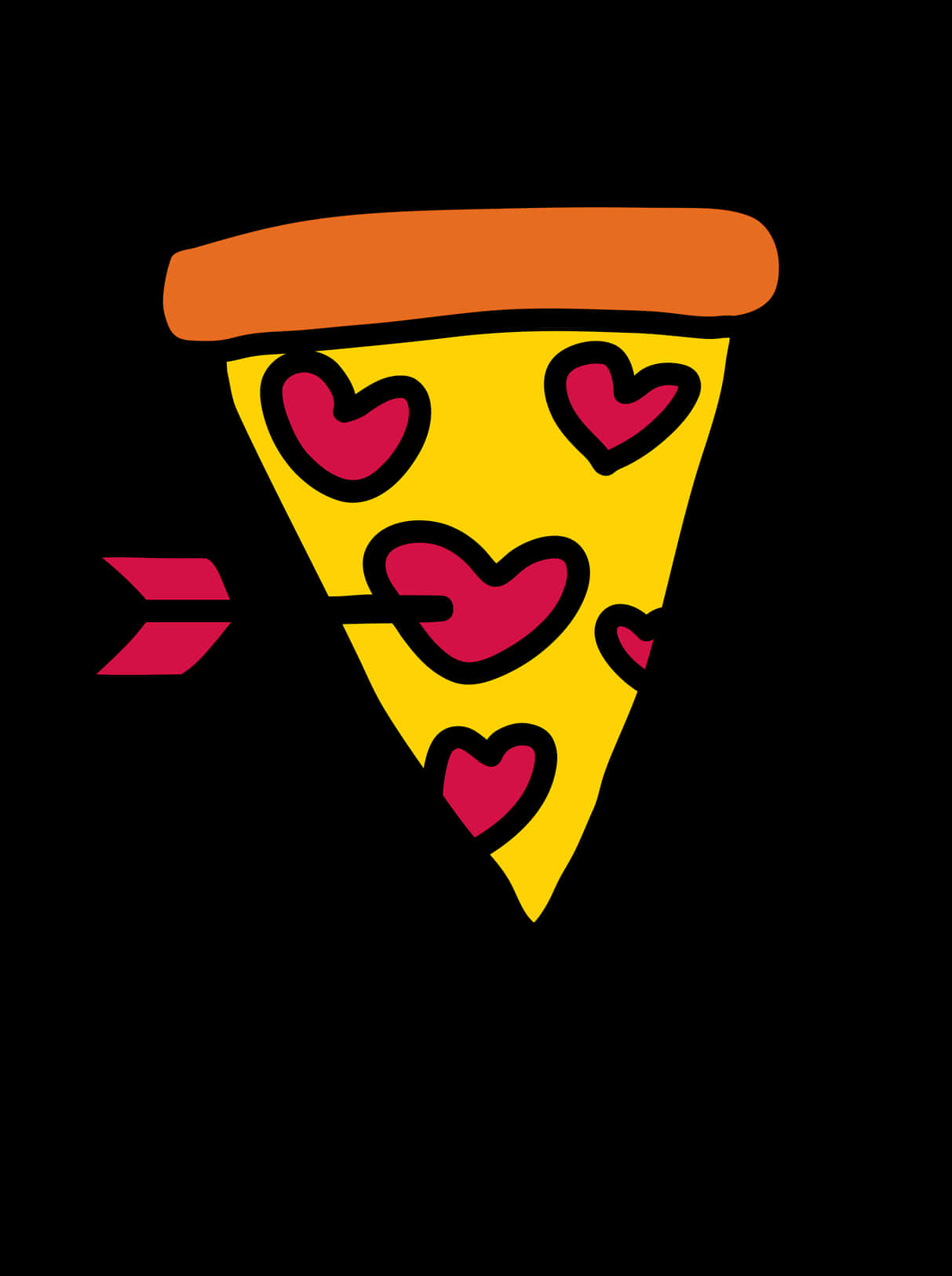 Love Pizza Slice Graphic