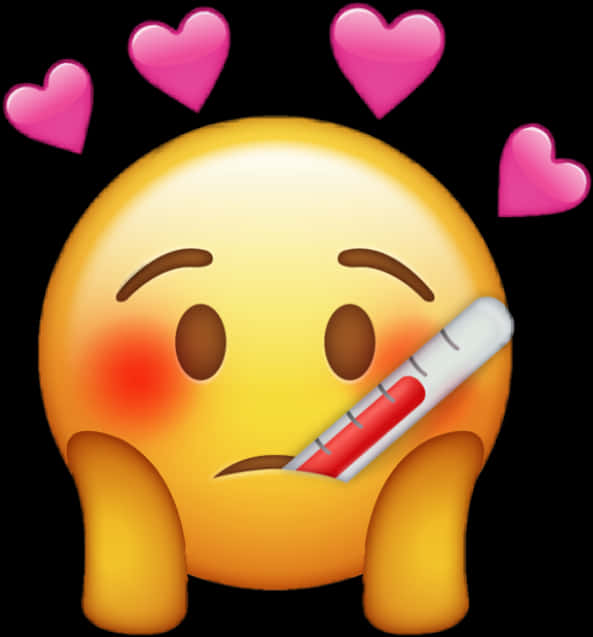 Love Sick Emojiwith Thermometer