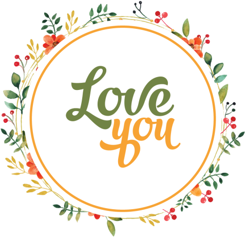 Love You Floral Frame Graphic