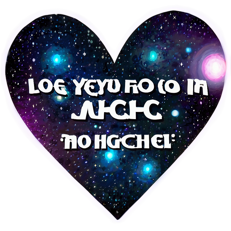 Love You In Space Lettering Png 82