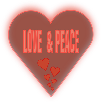 Loveand Peace Heart Graphic