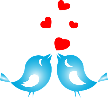 Lovebirds Hearts Graphic