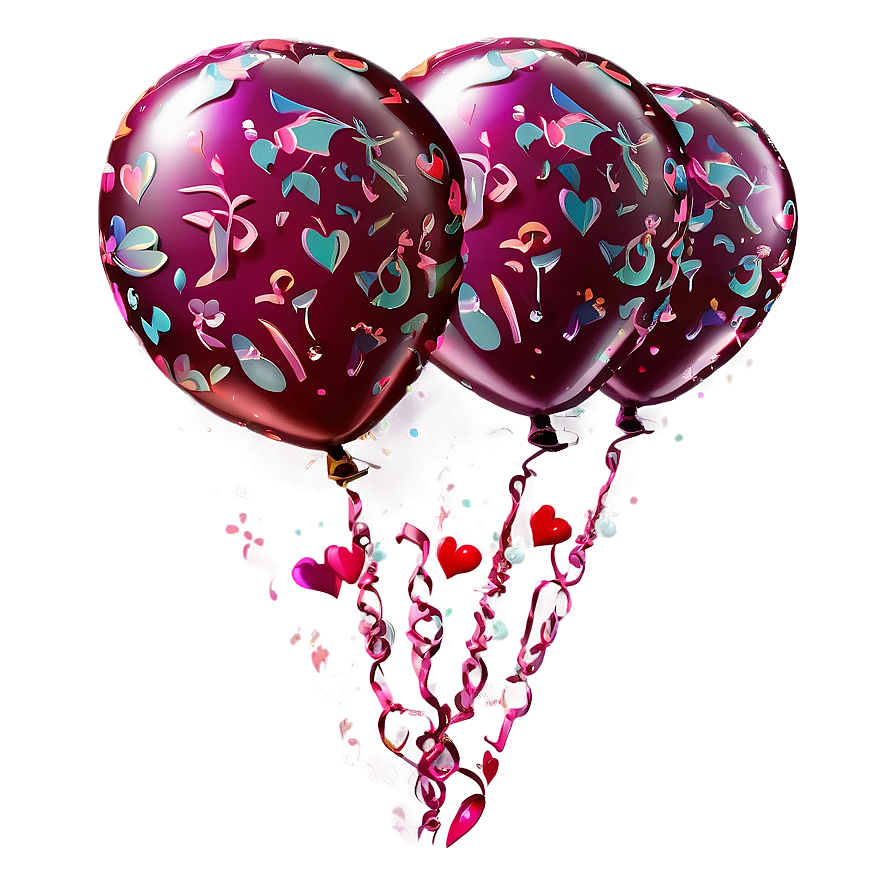 Lovely Valentine's Day Balloons Png Gve55