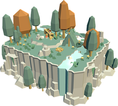 Low Poly Camping Site Illustration