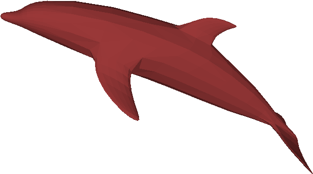 Low Poly Red Dolphin