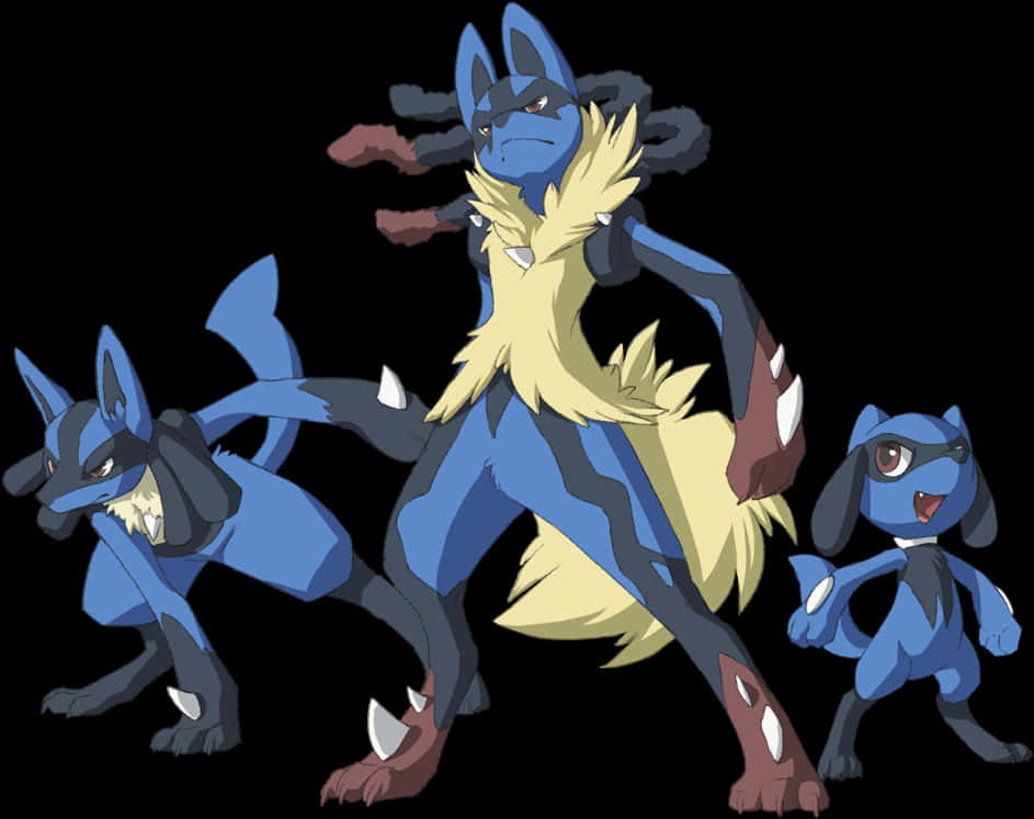 Lucario Evolution Line Artwork