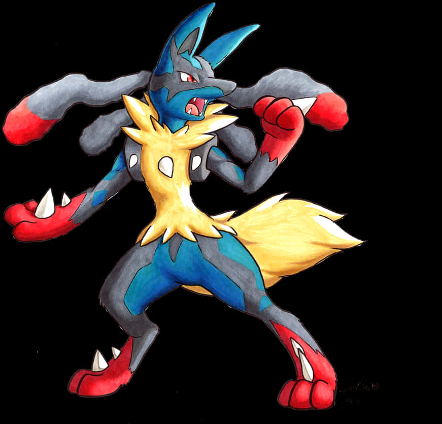 Lucario Power Stance Artwork