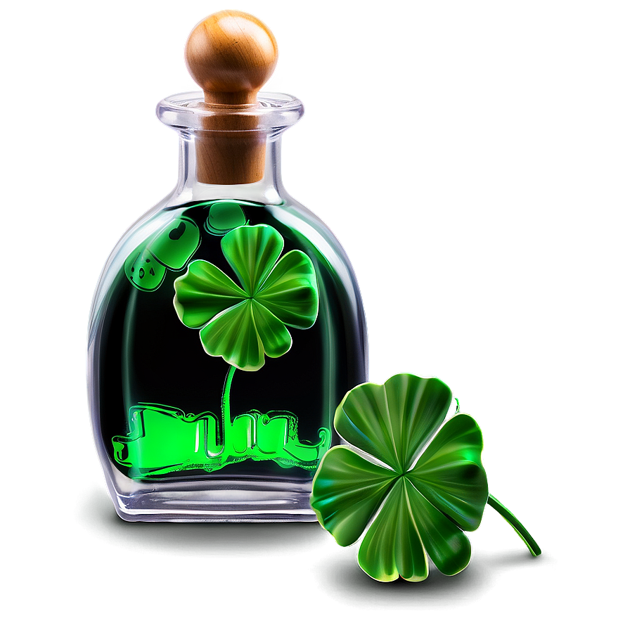 Luck Potion Clover Bottle Png 06292024