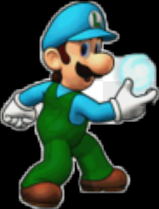 Luigi Holding Fireball