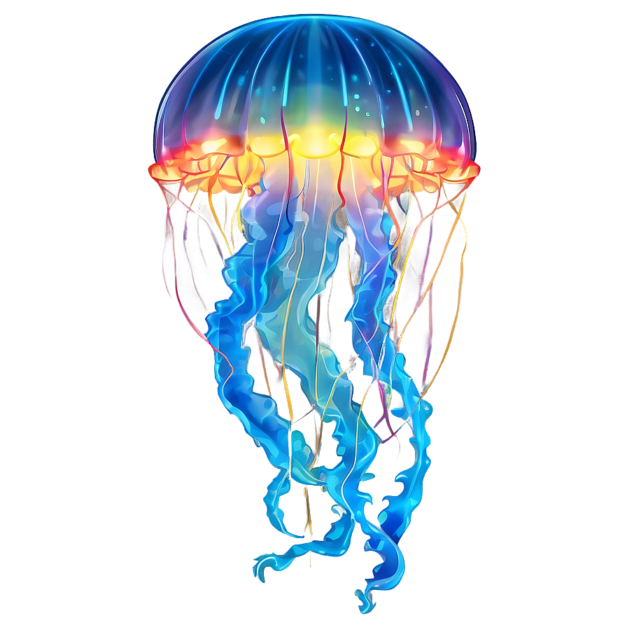 Luminescent Moon Jelly Illustration Png 06292024