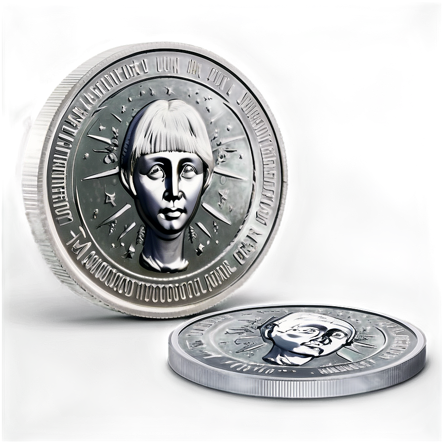 Luminescent Silver Coin Png 49