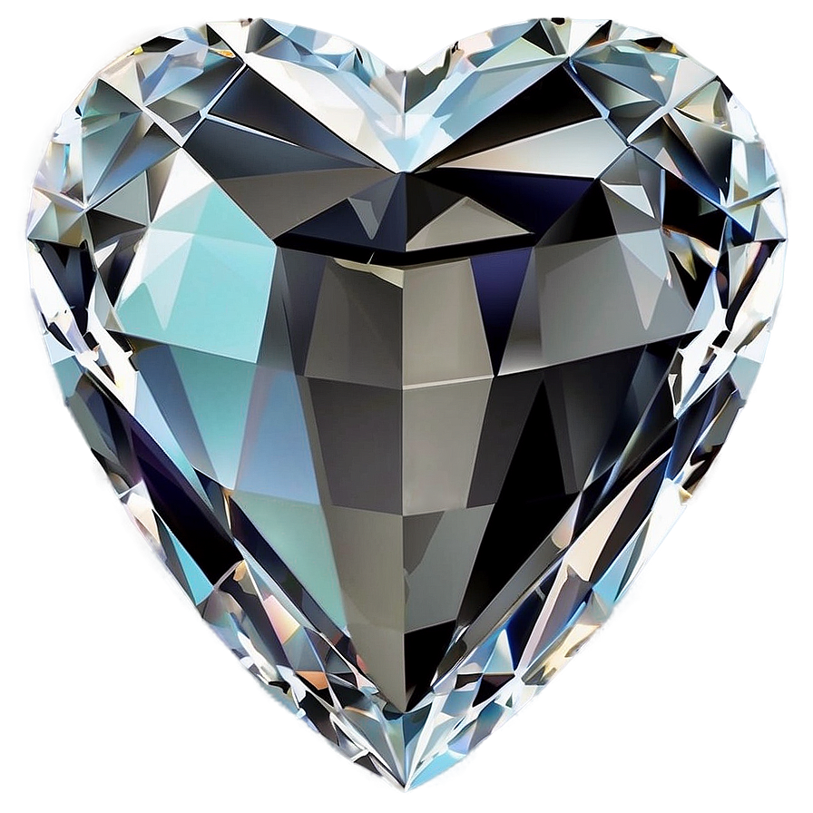 Luminous Diamond Heart Graphic Png 06262024