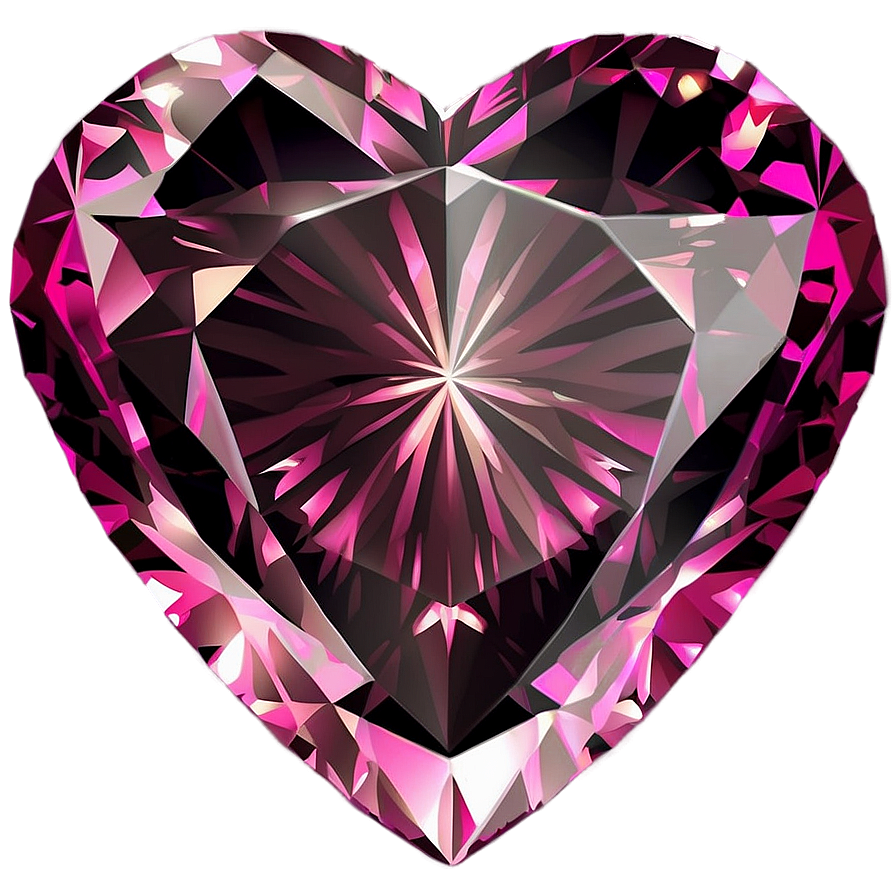 Luminous Pink Heart Diamond Drawing Png 73