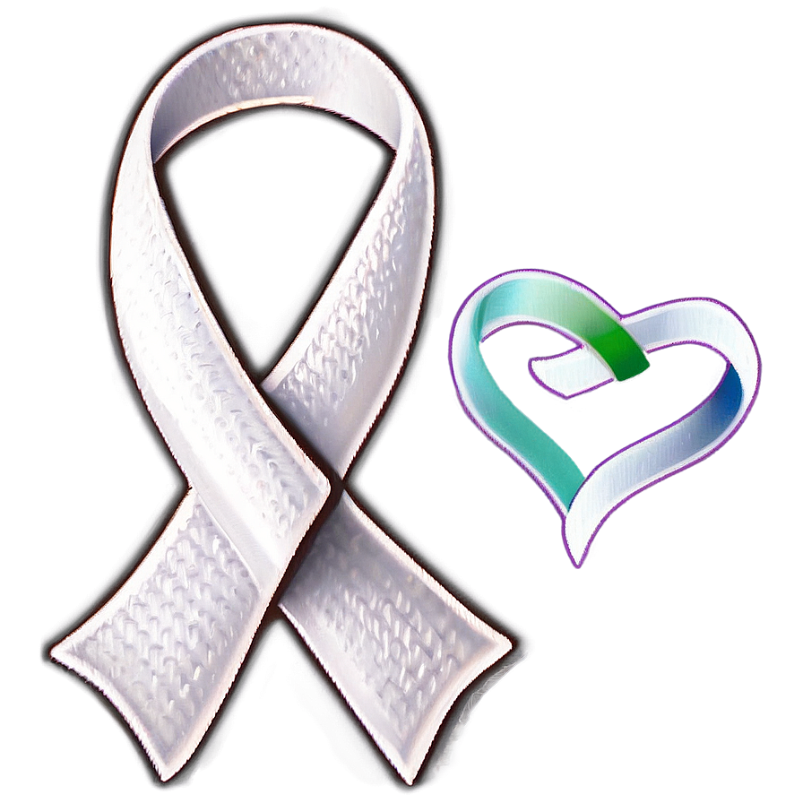 Lung Cancer Ribbon And Heart Png Bpe27