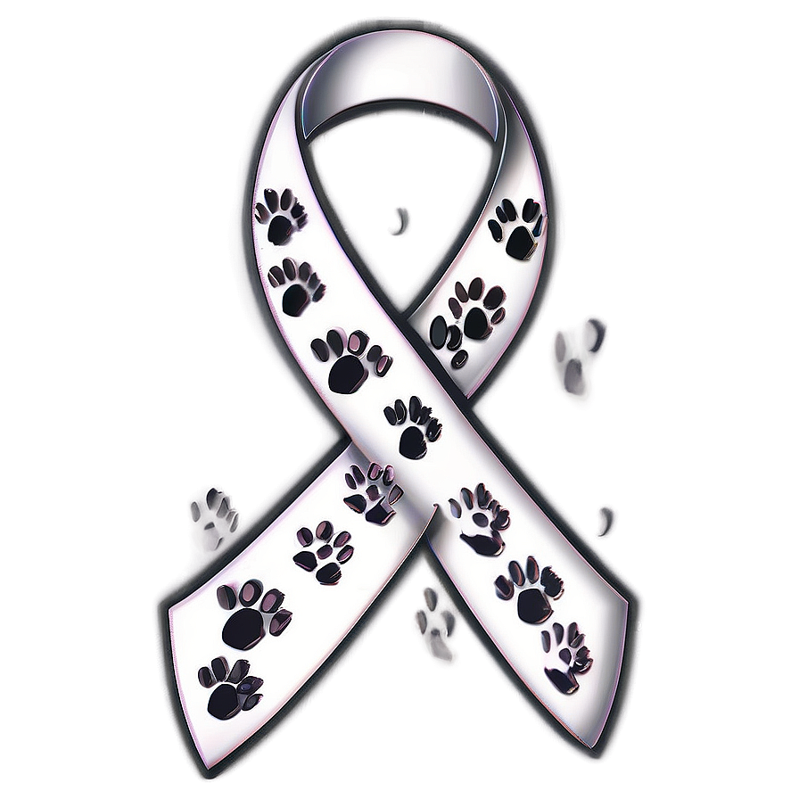 Lung Cancer Ribbon And Paw Print Png Wjp