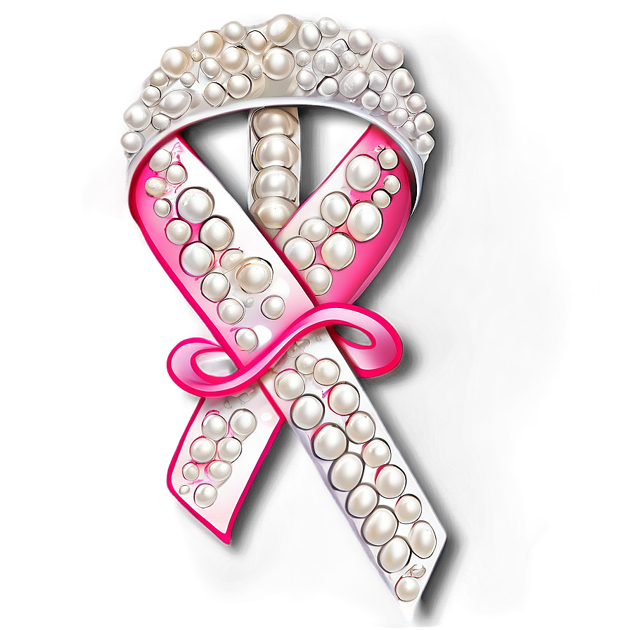 Lung Cancer Ribbon And Pearls Png 73