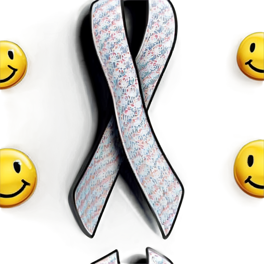 Lung Cancer Ribbon With Smiley Face Png 76