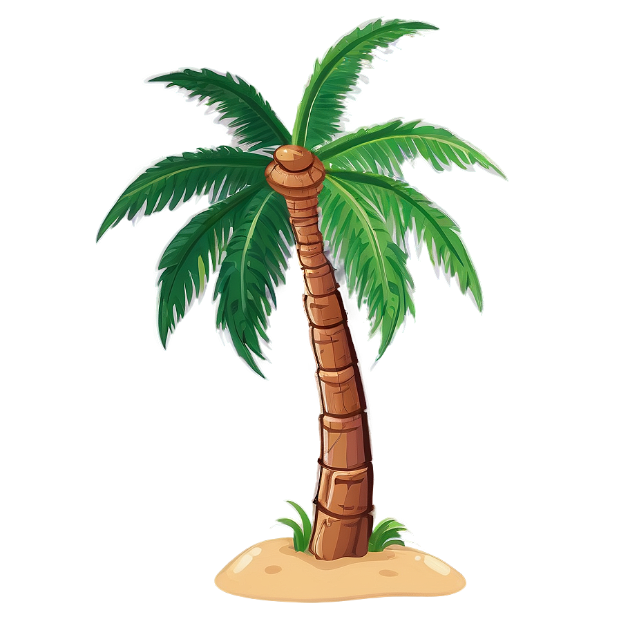 Lush Cartoon Palm Tree Png Glu24