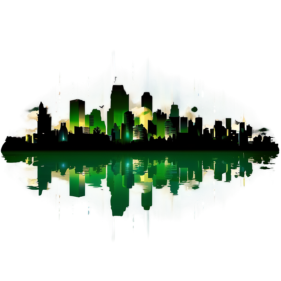 Lush Green City Skyline Png Ijd