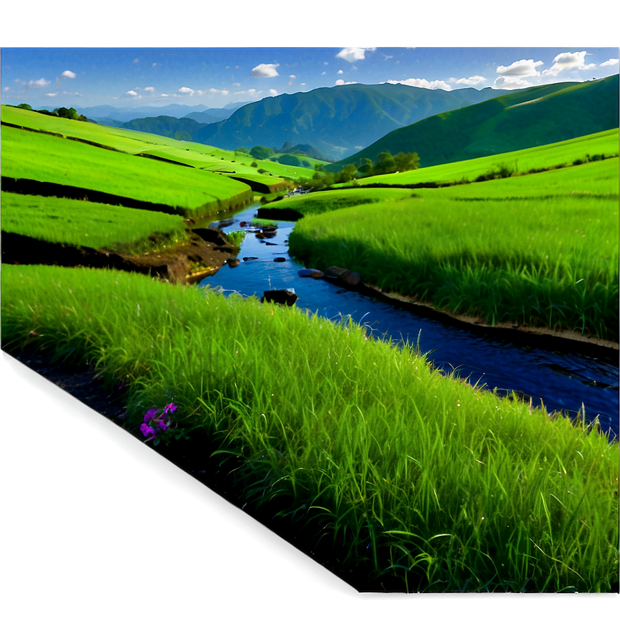 Lush Green Valley Landscape Png Xxf50