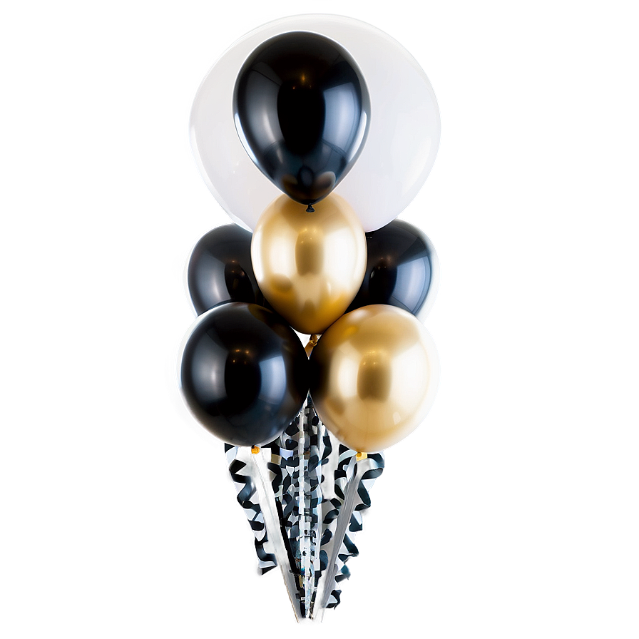 Luxe Black Gold Balloon Setup Png Pib