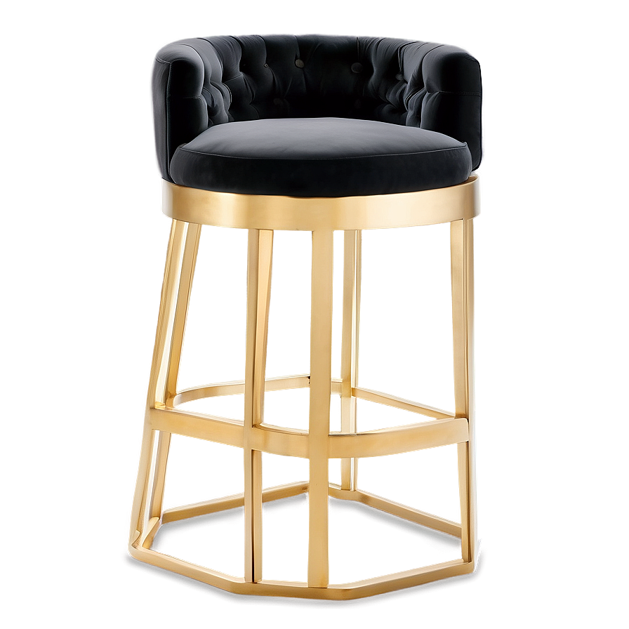 Luxe Gold Accent Barstool Png 27