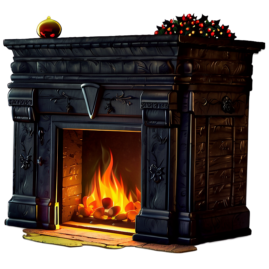 Luxurious Christmas Fireplace Decor Png 06262024