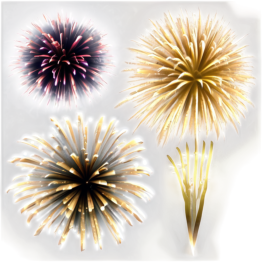 Luxurious Gold Fireworks Celebration Png Hgx