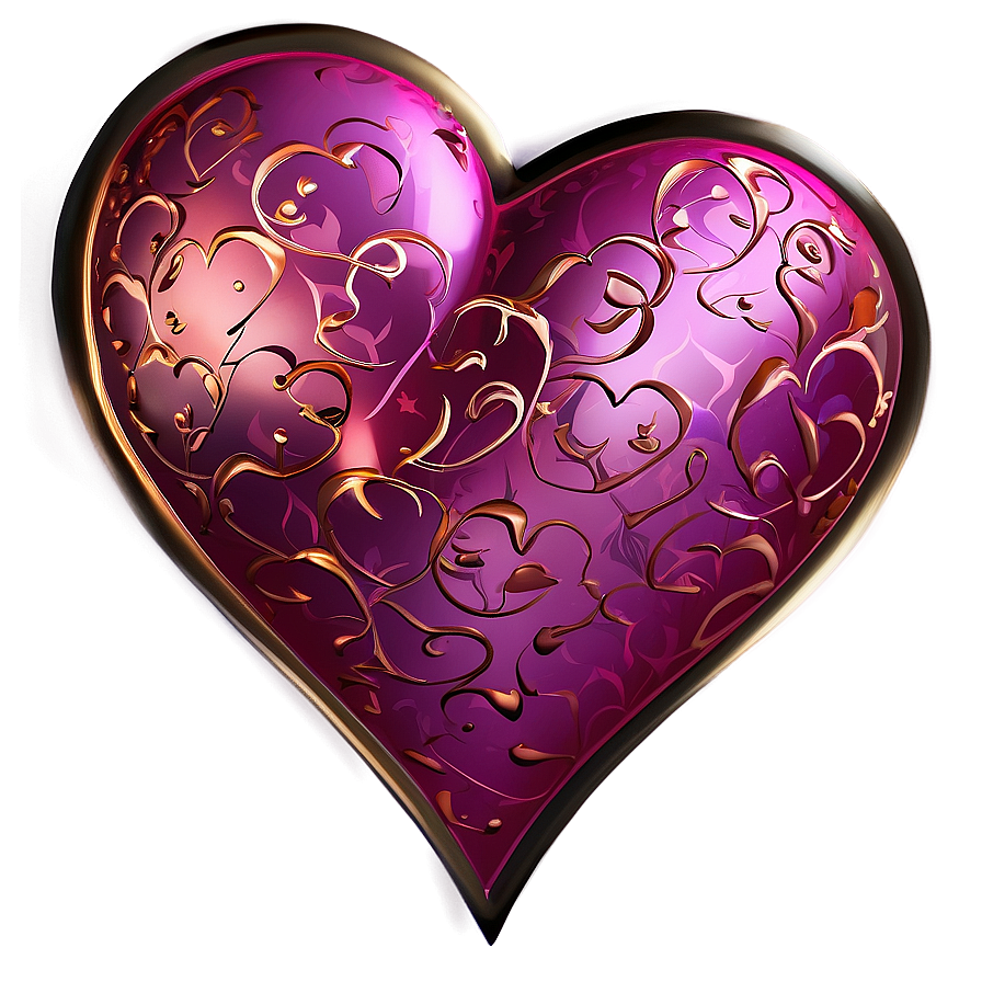 Luxurious Pink Hearts Png 26