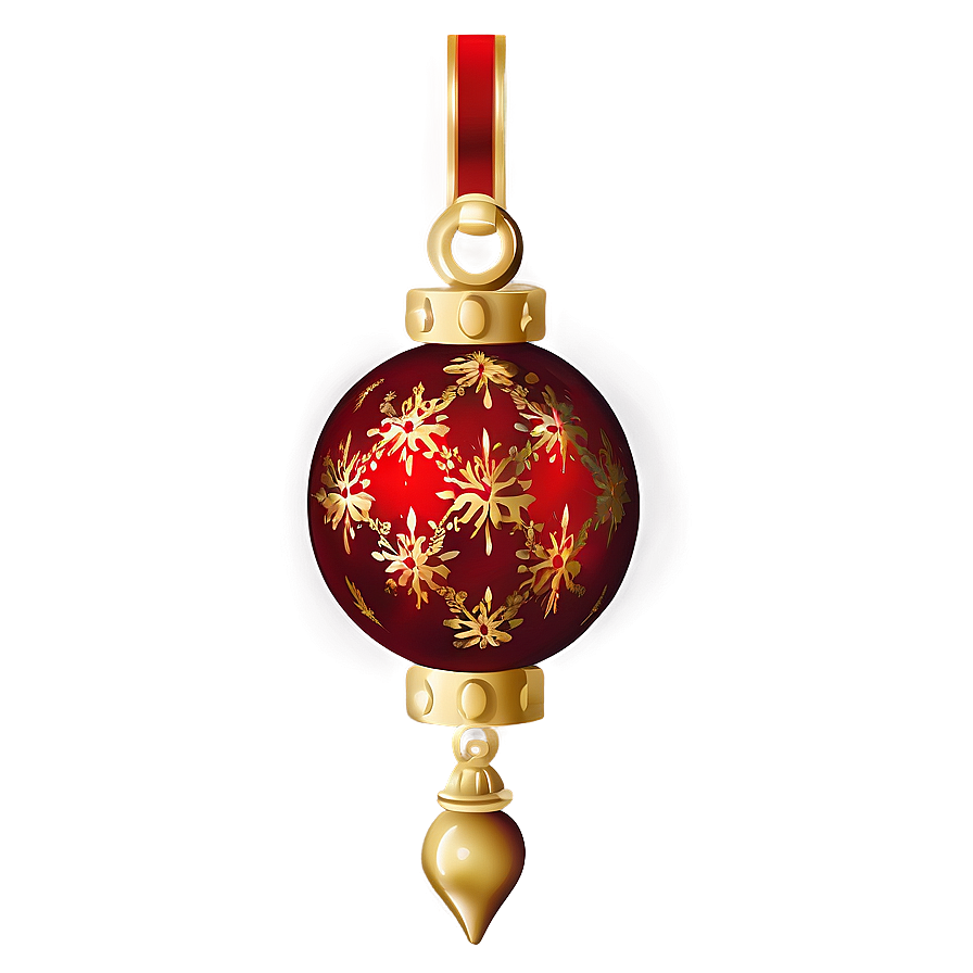 Luxury Gold And Red Christmas Ornament Png Eaf