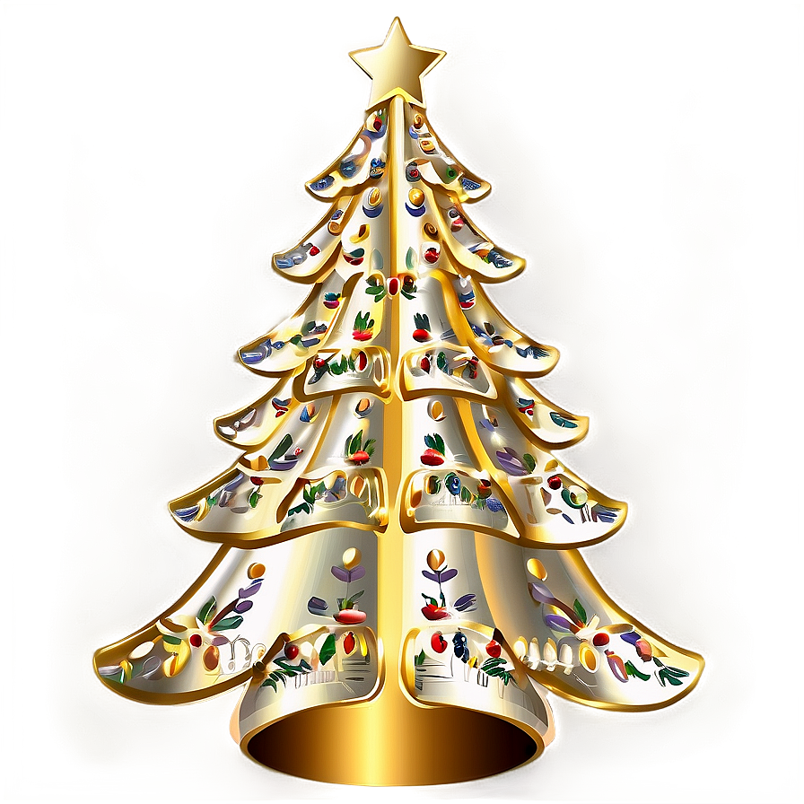 Luxury Gold Christmas Tree Design Png 95