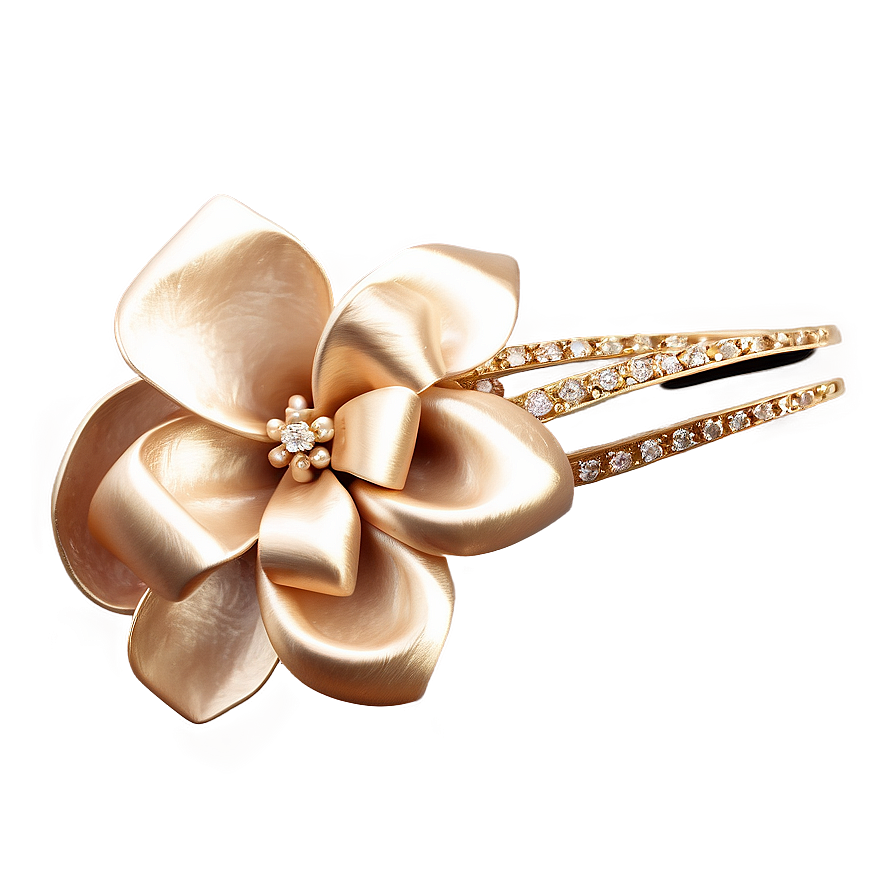 Luxury Gold Hair Clip Png 06132024