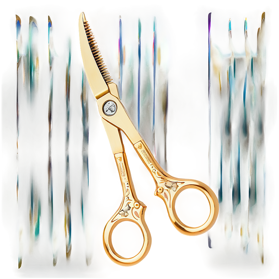 Luxury Gold-plated Hair Shears Png Wby67