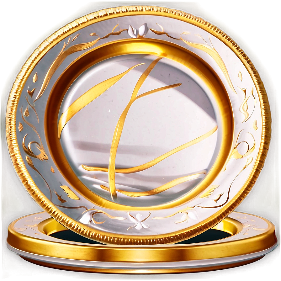 Luxury Gold-rimmed Plates Png 06202024