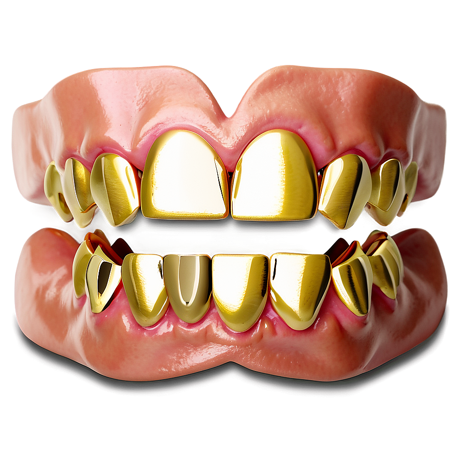 Luxury Gold Teeth Grillz Png Kyt4