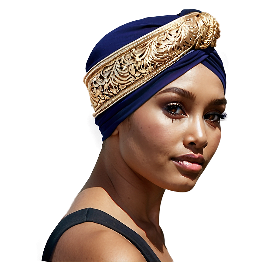 Luxury Gold-threaded Turban Png 06122024