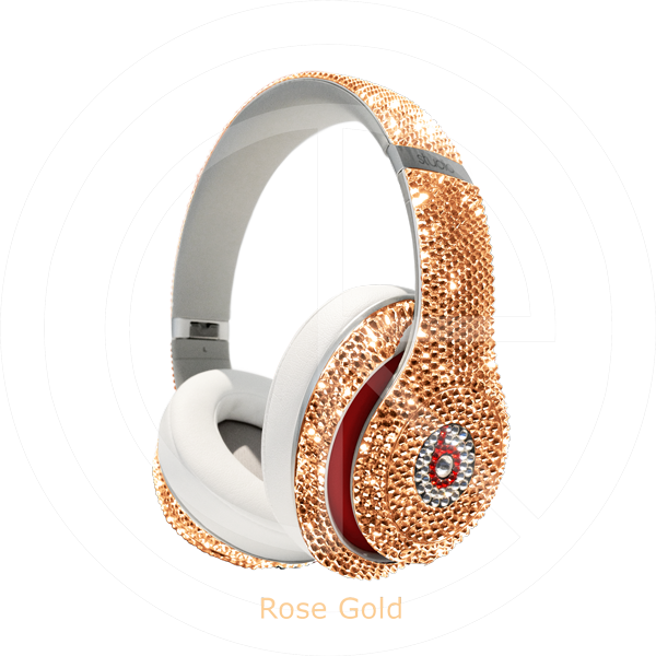 Luxury Rose Gold Encrusted Headphones