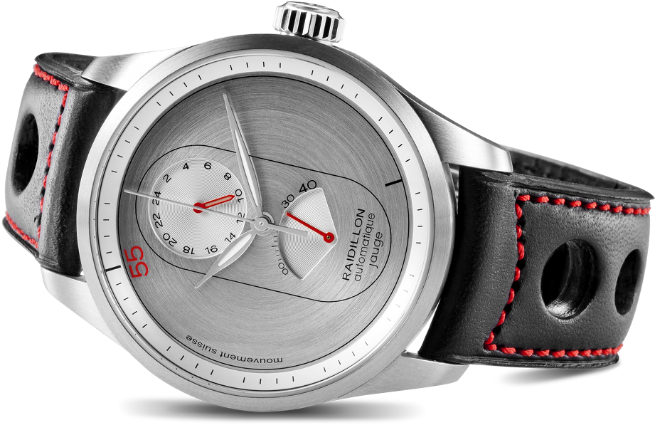 Luxury Silver Watchwith Black Leather Strap