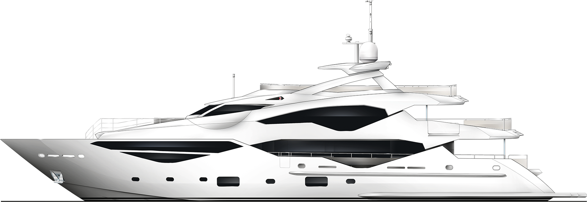 Luxury Yacht Side Profile