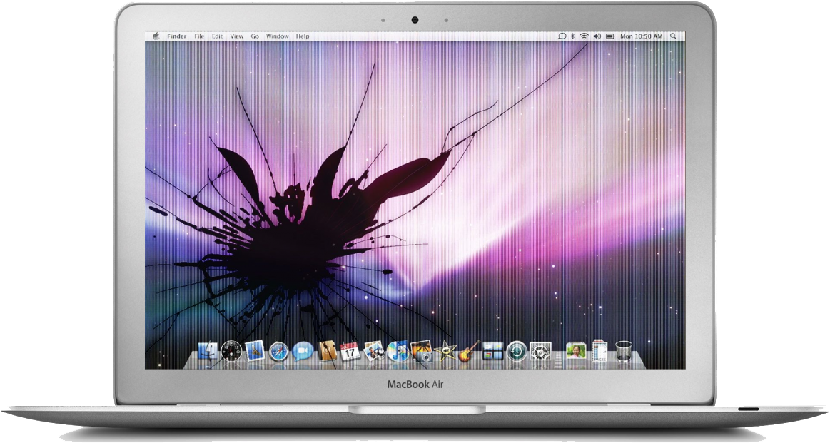 Mac Book Air Cracked Screen Wallpaper