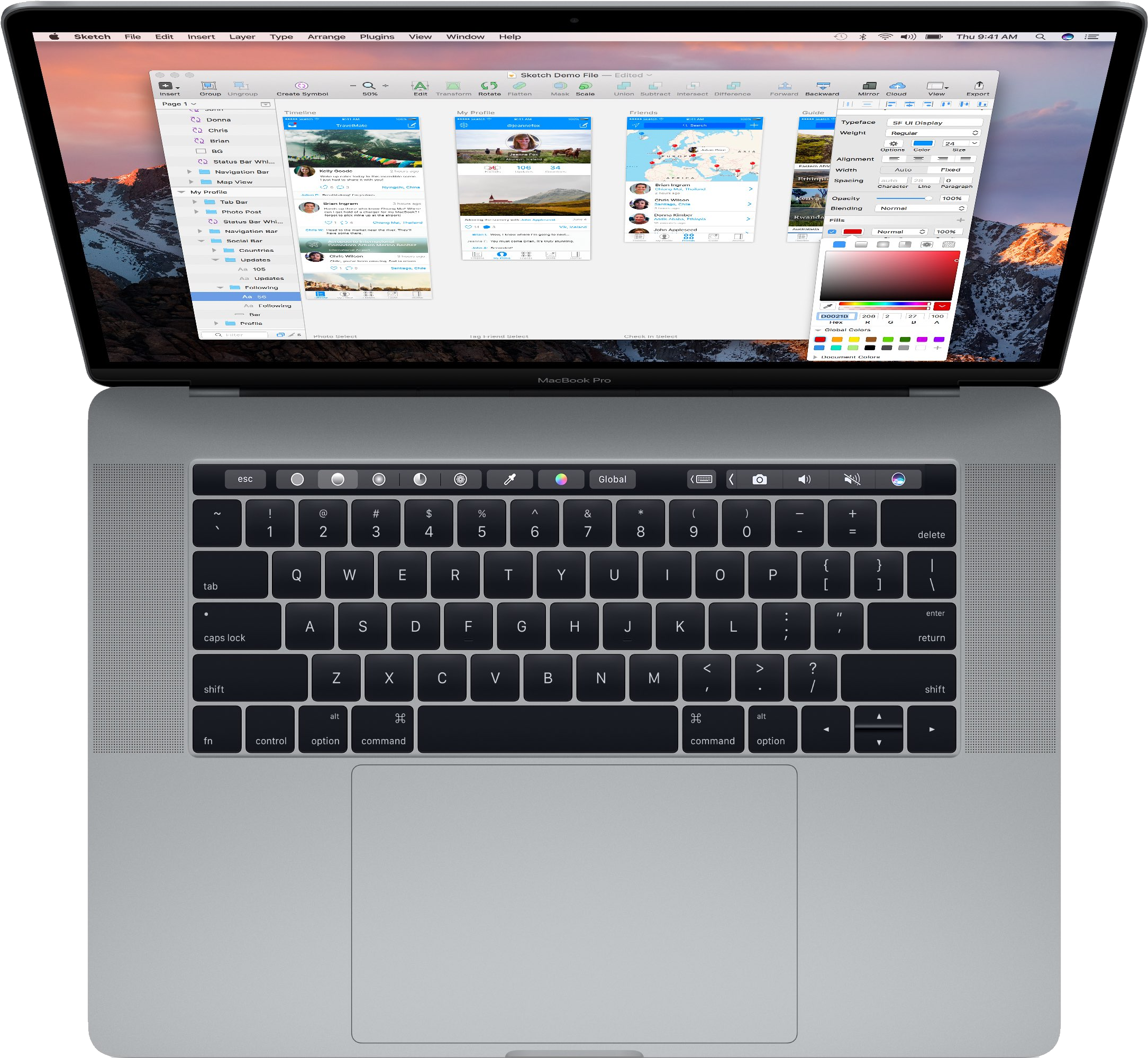 Mac Book Prowith Touch Bar Open