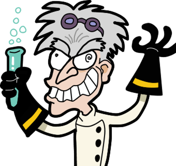 Mad Scientist Cartoon Character