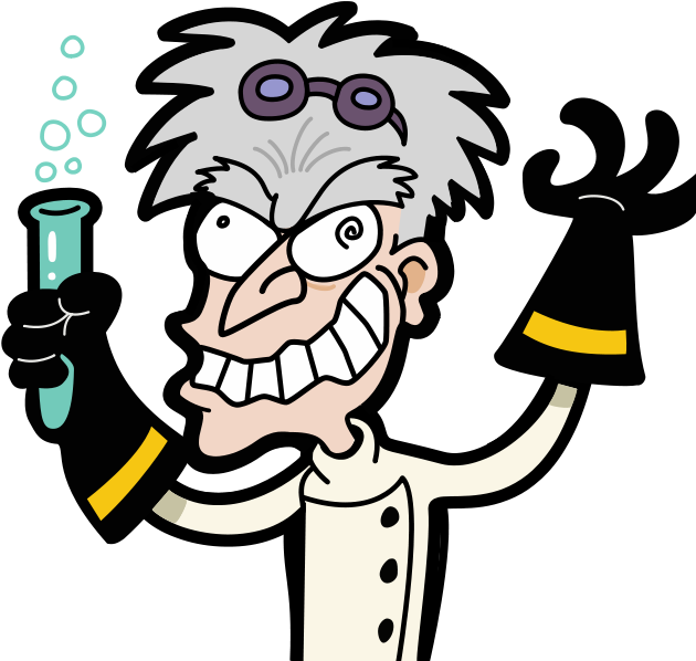 Mad Scientist Cartoon Character