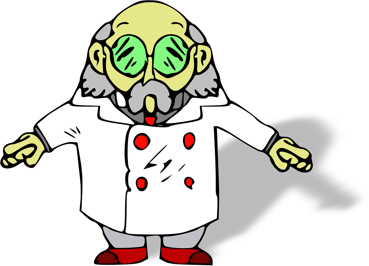 Mad Scientist Cartoon Character