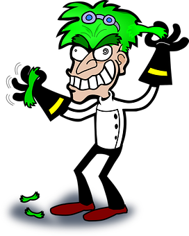 Mad Scientist Cartoon Character