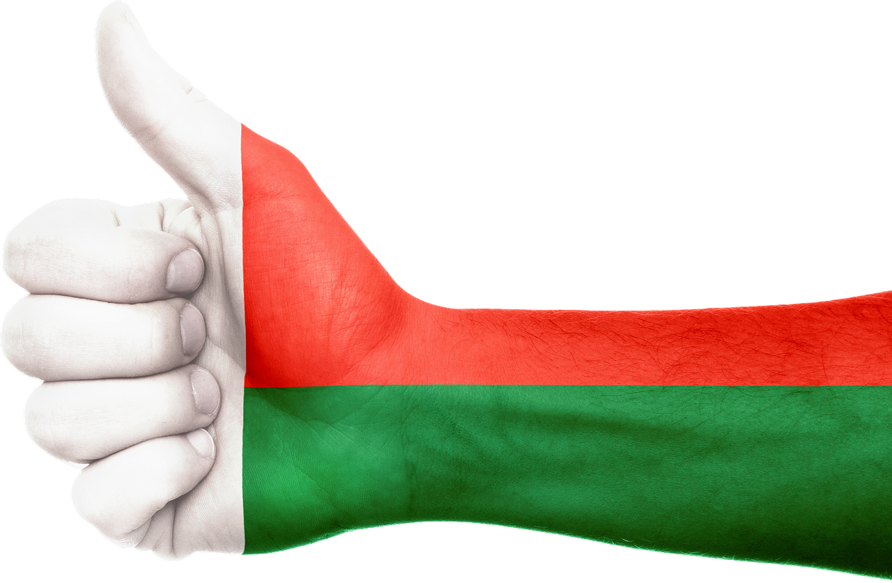 Madagascar Flag Thumbs Up Gesture