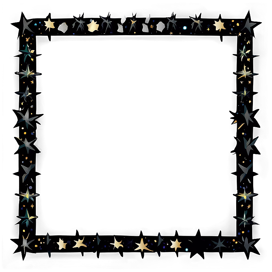 Magical Black Starry Border Png 05252024