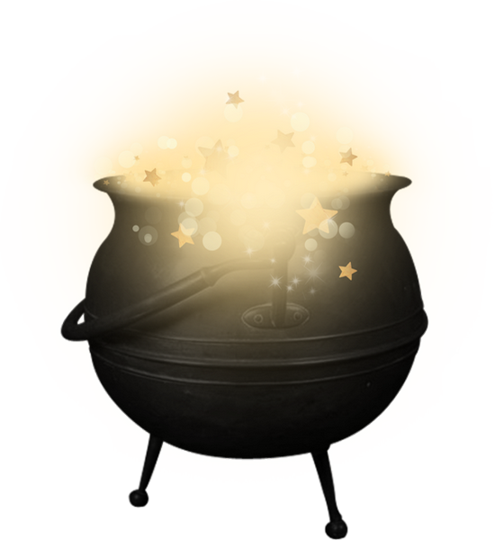 Magical Cauldron Glowing Sparks